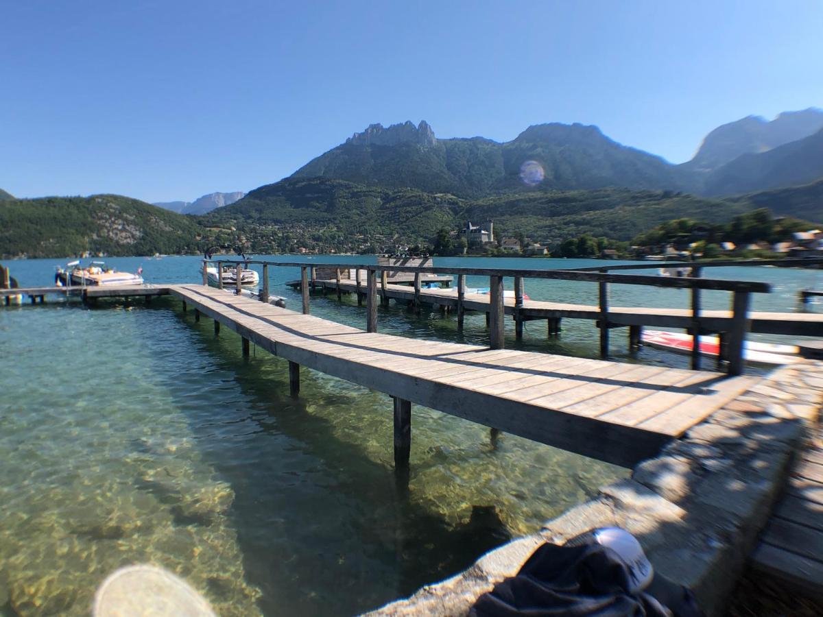 Au Bord Du Lac D'Annecy, Logement Type Loft, Dans Residence Avec Plage Et Ponton Privee Duingt Exteriér fotografie