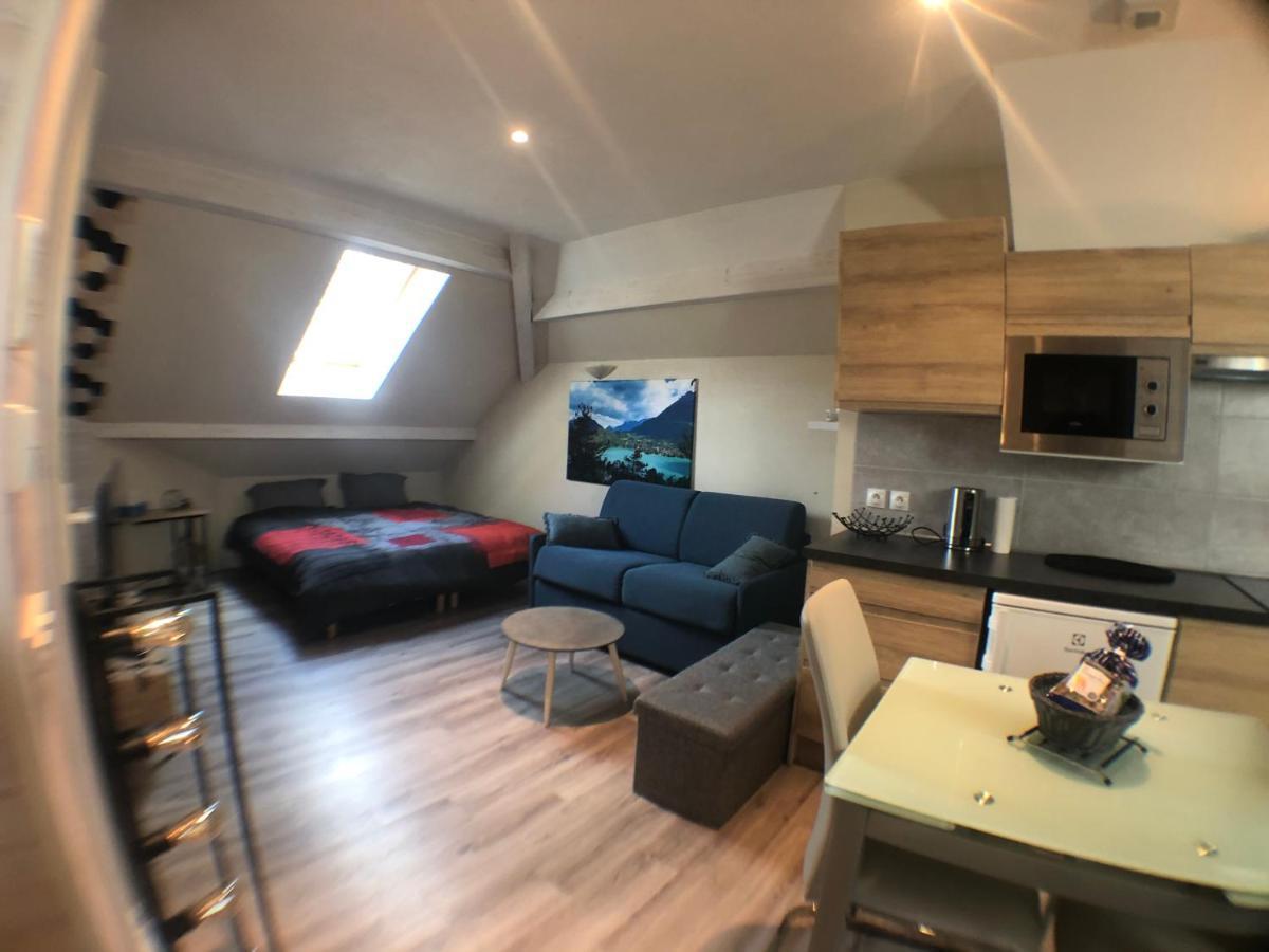 Au Bord Du Lac D'Annecy, Logement Type Loft, Dans Residence Avec Plage Et Ponton Privee Duingt Exteriér fotografie