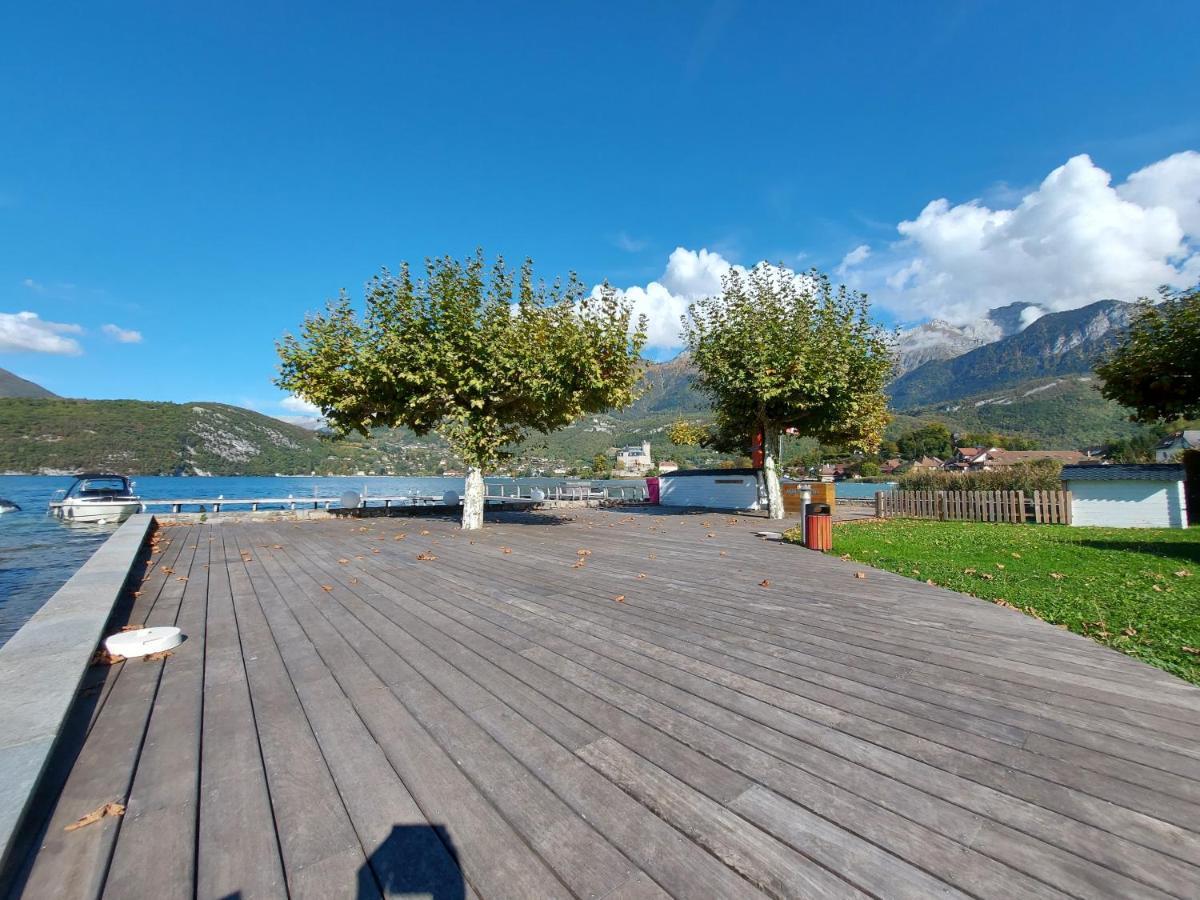 Au Bord Du Lac D'Annecy, Logement Type Loft, Dans Residence Avec Plage Et Ponton Privee Duingt Exteriér fotografie